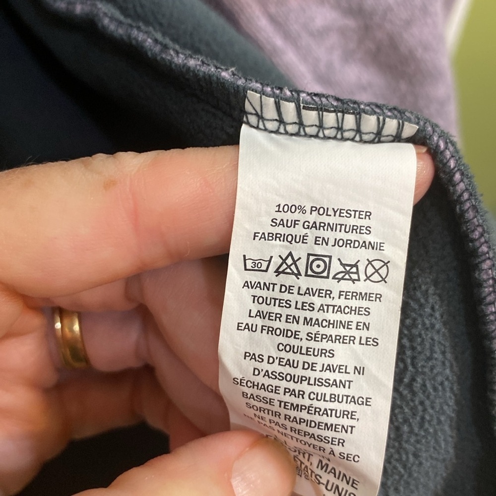 L.L. Bean Women’s Lilac Fleece Full Zip Jacket Size Large Polyester Fall School - Picture 7 of 7